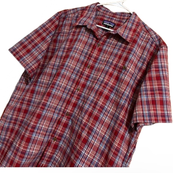 Patagonia Men’s Red Multi Check Puckerware Outdoor Shirt Sz-XL - Picture 3 of 8